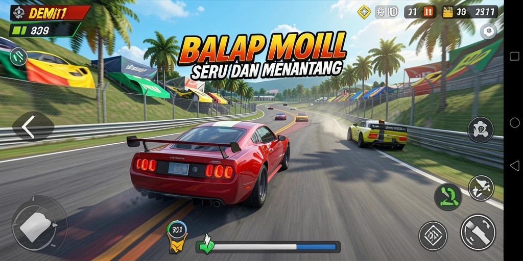 Tampilan gameplay Racing yang mendebarkan di DEMI11.