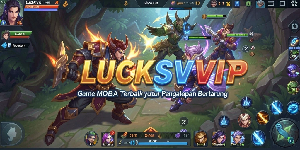 Gameplay LUCKSVIP menampilkan pertarungan seru antara para hero.