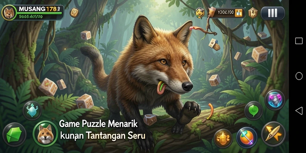 Screenshot gameplay <strong>MUSANG178</strong> menampilkan aksi seru dalam menyelesaikan puzzle.