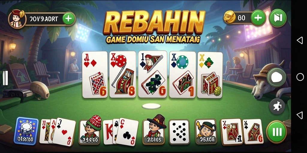 Screenshot gameplay REBAHIN yang menampilkan aksi domino seru.