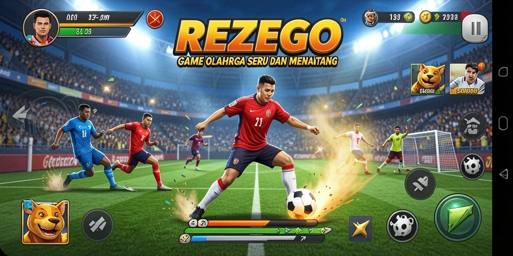 Tampilan gameplay seru dalam olahraga di REZEGO.
