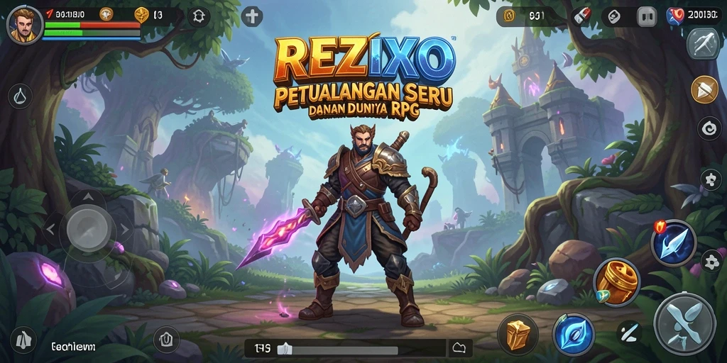 Tampilan gameplay seru dari REZIXO dengan karakter yang beraksi.