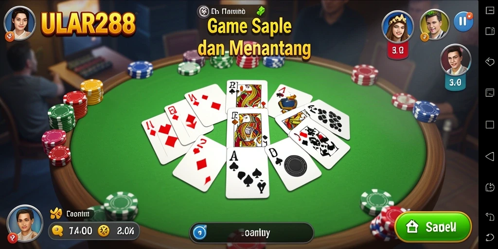 Screenshot gameplay ULAR288 menampilkan momen seru permainan Gaple.